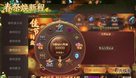 决战圣殿合击版清明转盘活动